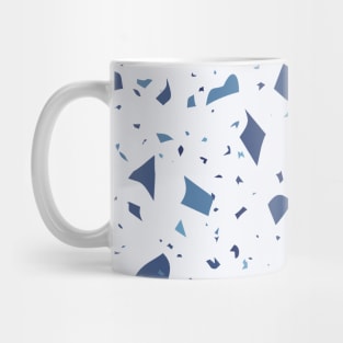 Terrazzo Pattern White Blue Mug